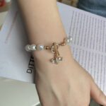 Natural Stone Pearl Pendant Bracelet For Woman Exquisite New Lucky Cuff Bracelet Anniversar Gift Luxury Jewelry